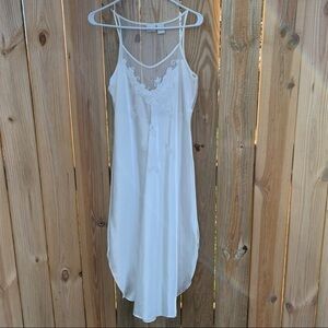 Ivory Nightgown Sip Dress Gown Etonne by Sarah Richards Glamour Sleep Nightie L